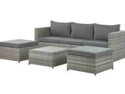 Set di divani angolari da giardino 5 posti SABBIA Lato Sinistro Modulare Rattan sintetico (PE) Grigio chiaro