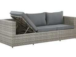 Set di divani angolari da giardino 5 posti SABBIA Lato Sinistro Modulare Rattan sintetico (PE) Grigio chiaro