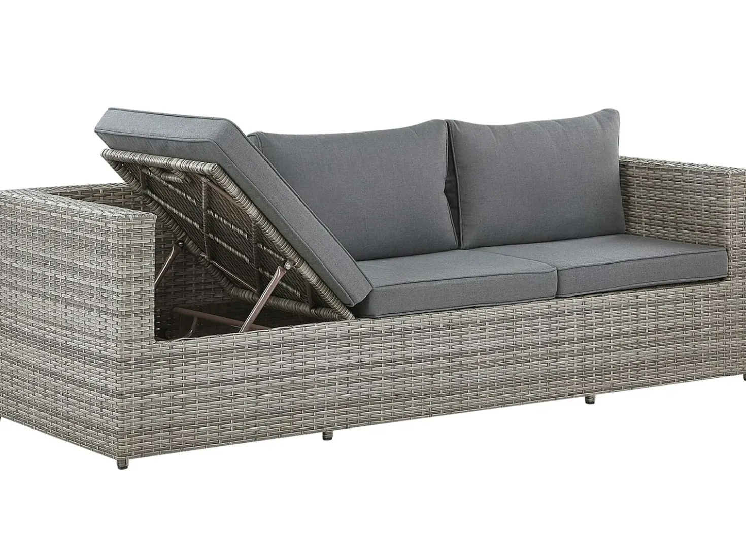 Set di divani angolari da giardino 5 posti SABBIA Lato Sinistro Modulare Rattan sintetico (PE) Grigio chiaro