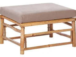 Set di divani angolari da giardino 4 posti CERRETO Lato Sinistro Bambù Tortora