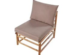 Set di divani angolari da giardino 4 posti CERRETO Lato Sinistro Bambù Tortora