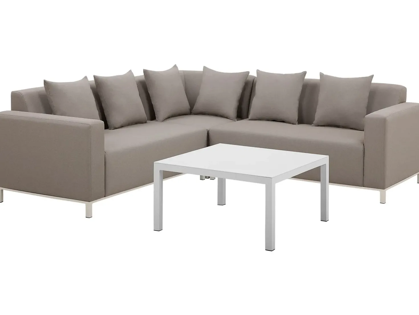 Set di divani angolari da giardino 5 posti BELIZE Lato destro Modulare Beige