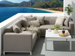 Set di divani angolari da giardino 5 posti BELIZE Lato destro Modulare Beige