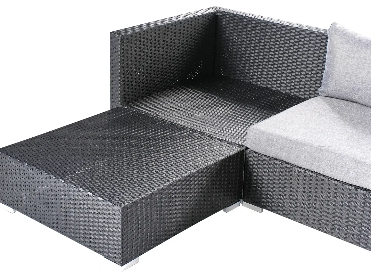 Set di divani angolari da giardino 4 posti SANO Lato destro Rattan sintetico (PE) Nero
