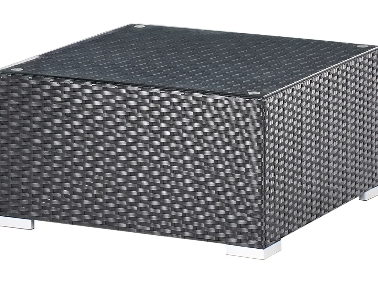 Set di divani angolari da giardino 4 posti SANO Lato destro Rattan sintetico (PE) Nero