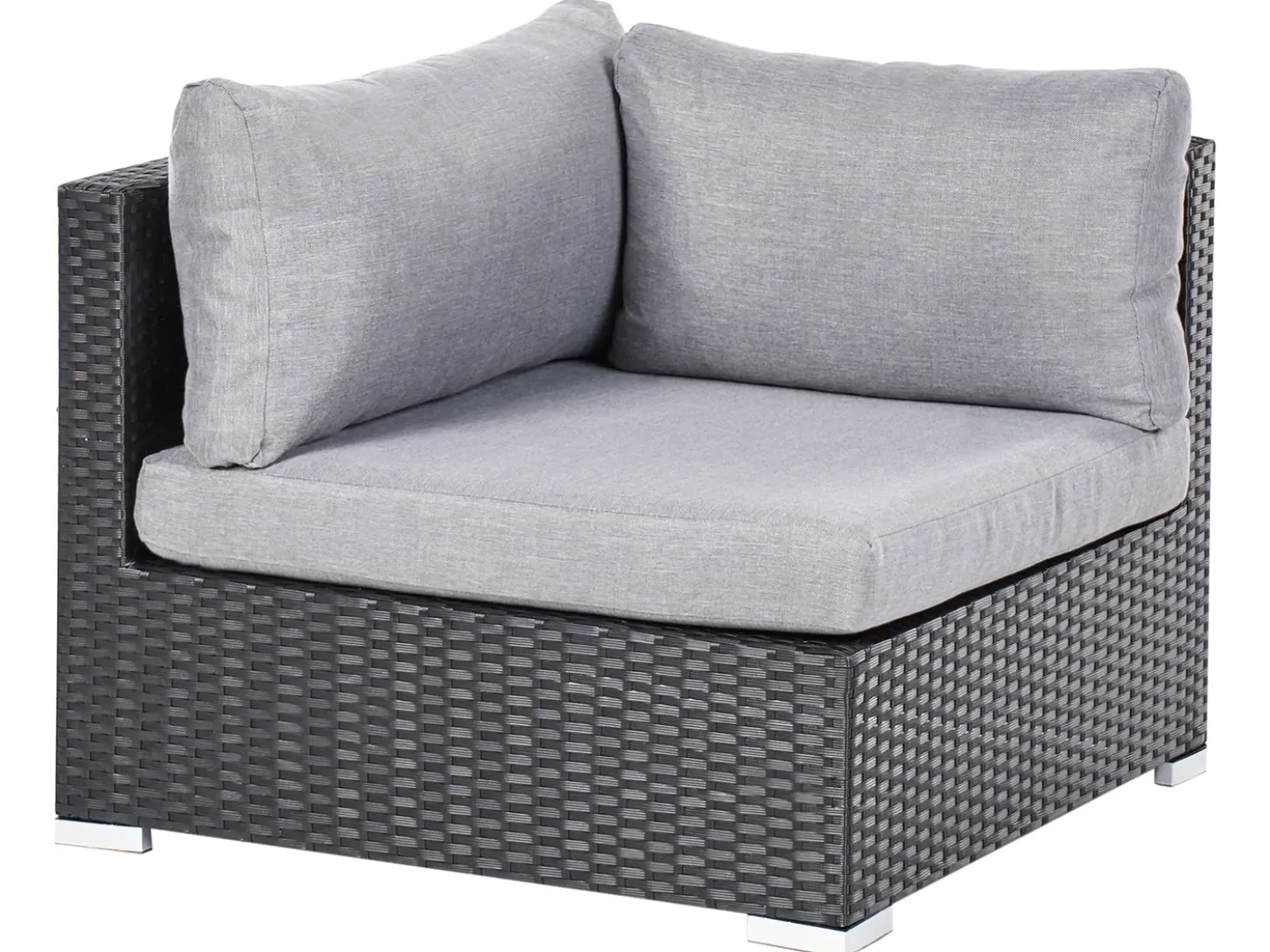 Set di divani angolari da giardino 4 posti SANO Lato destro Rattan sintetico (PE) Nero