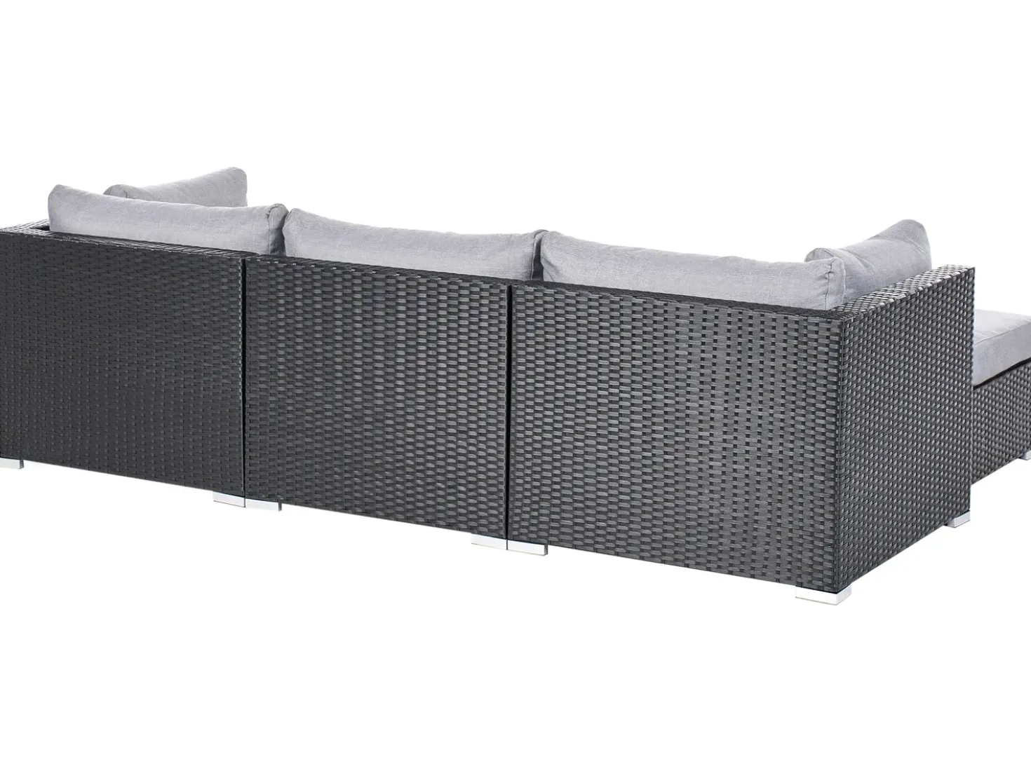 Set di divani angolari da giardino 4 posti SANO Lato destro Rattan sintetico (PE) Nero