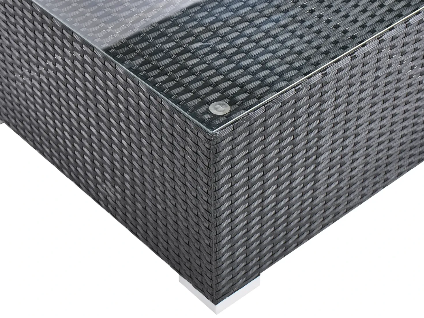 Set di divani angolari da giardino 4 posti SANO Lato destro Rattan sintetico (PE) Nero