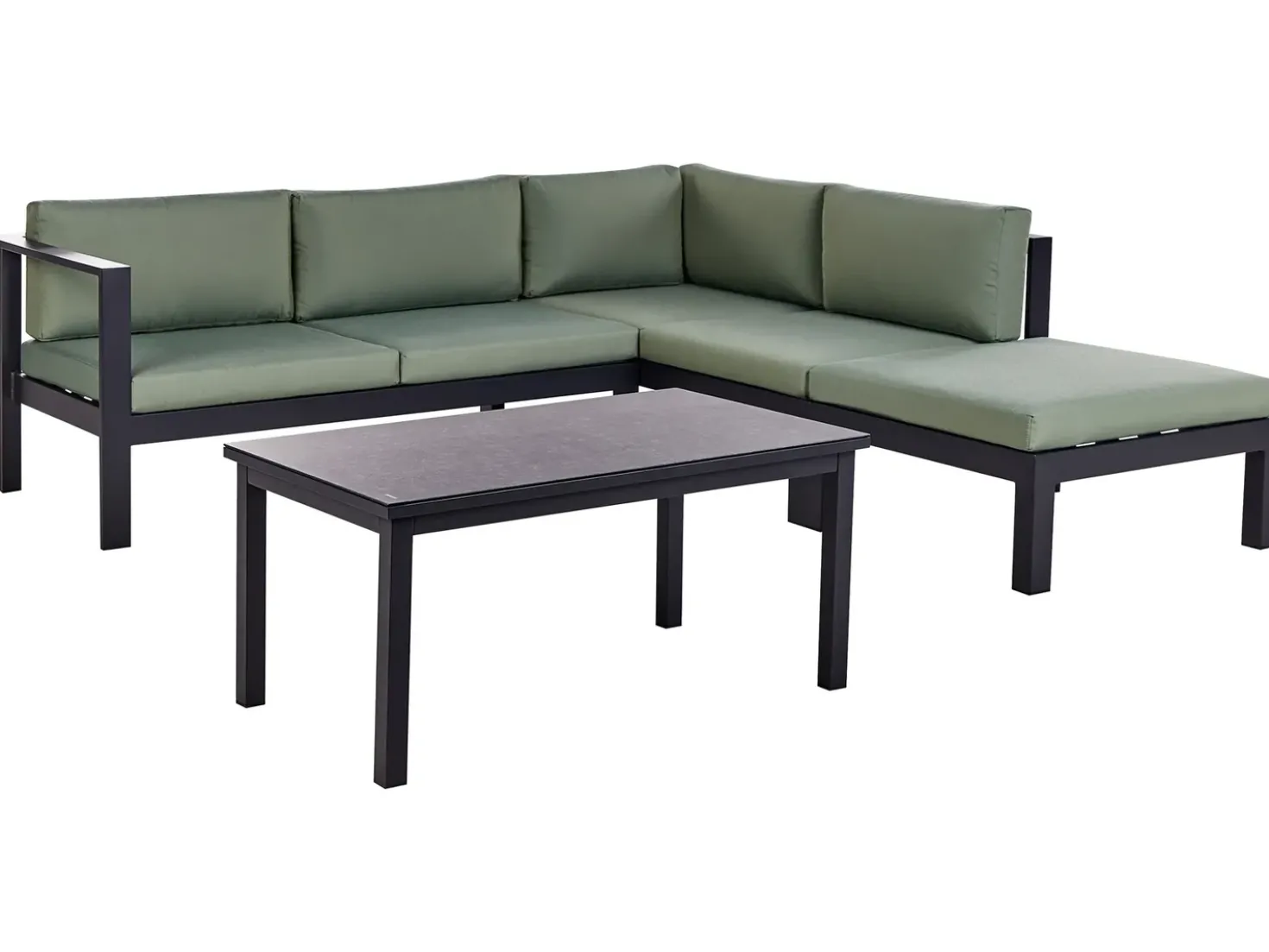 Set di divani angolari da giardino 5 posti MESSINA Lato Sinistro Metallo Verde