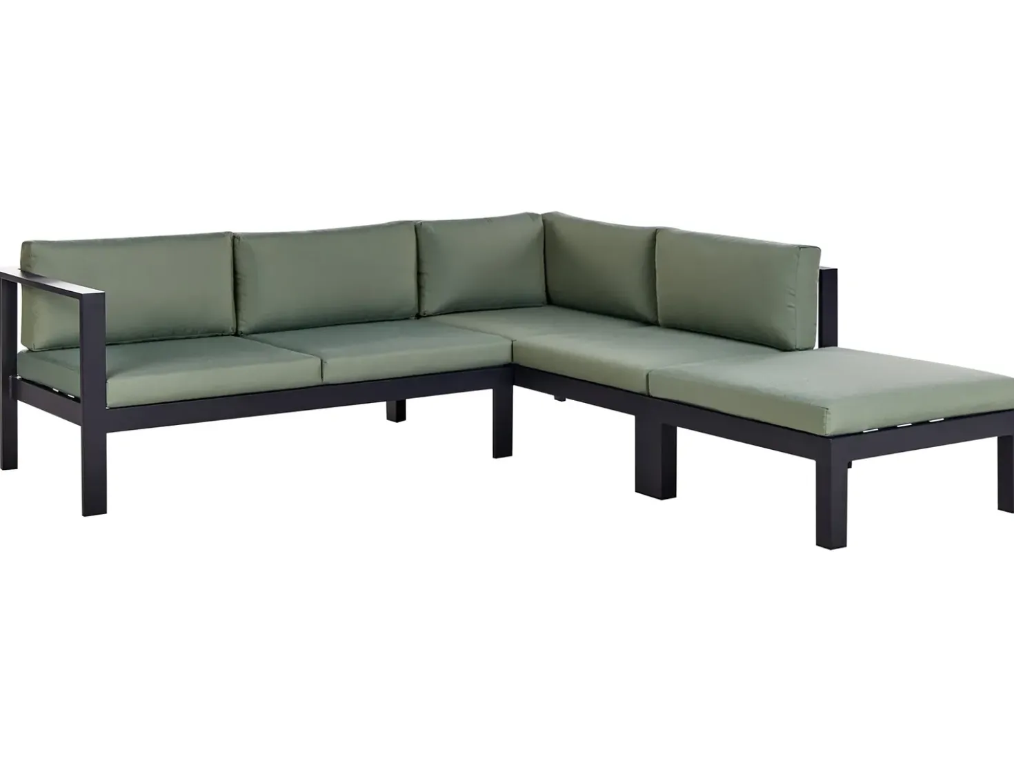 Set di divani angolari da giardino 5 posti MESSINA Lato Sinistro Metallo Verde