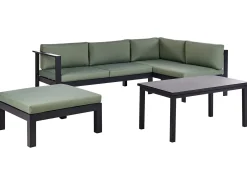Set di divani angolari da giardino 5 posti MESSINA Lato Sinistro Metallo Verde