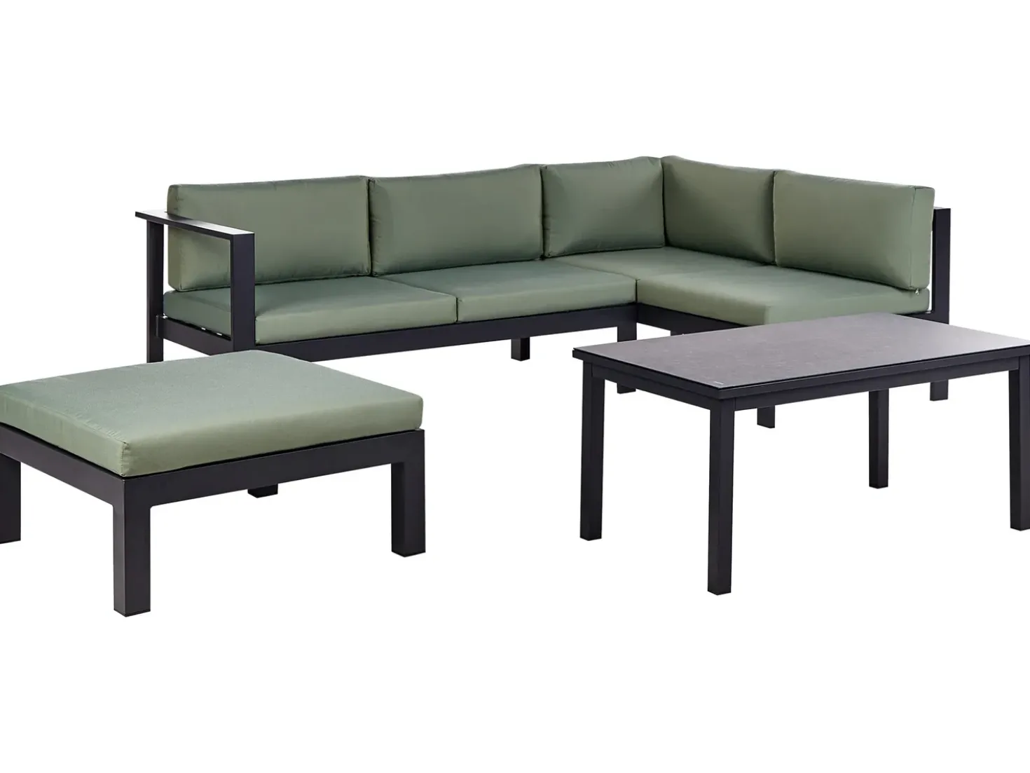 Set di divani angolari da giardino 5 posti MESSINA Lato Sinistro Metallo Verde
