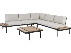 Set di divani angolari da giardino 5 posti BELLARIVA Legno d'eucalipto Bianco sporco