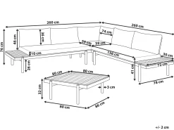 Set di divani angolari da giardino 5 posti BELLARIVA Legno d'eucalipto Bianco sporco