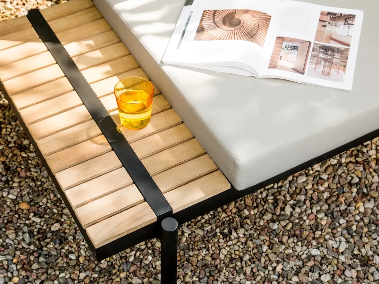 Set di divani angolari da giardino 5 posti BELLARIVA Legno d'eucalipto Bianco sporco