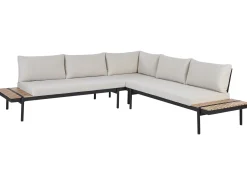 Set di divani angolari da giardino 5 posti BELLARIVA Legno d'eucalipto Bianco sporco