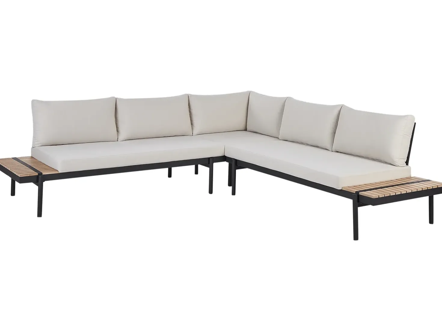 Set di divani angolari da giardino 5 posti BELLARIVA Legno d'eucalipto Bianco sporco