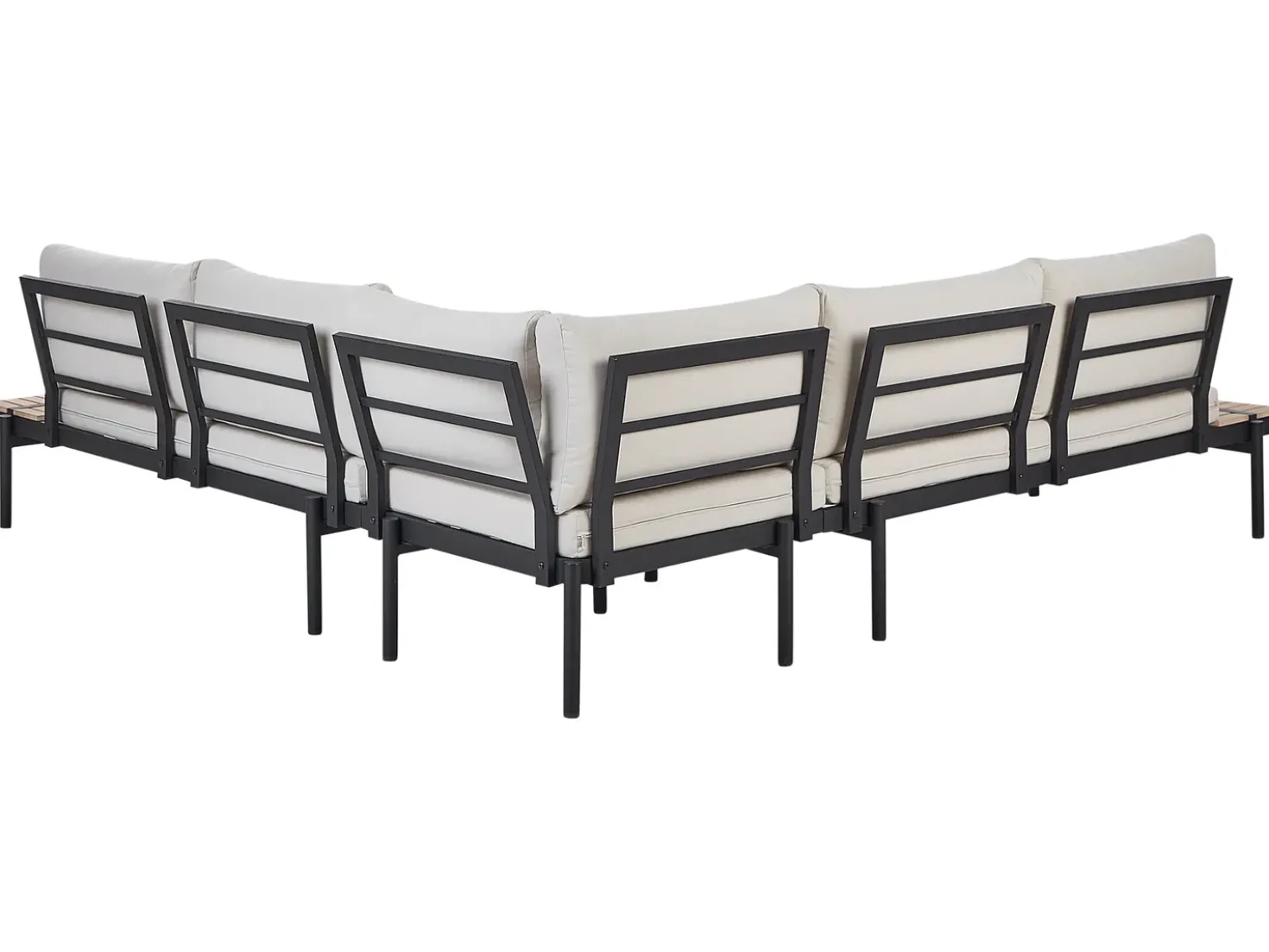 Set di divani angolari da giardino 5 posti BELLARIVA Legno d'eucalipto Bianco sporco