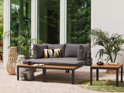 Set di divani angolari da giardino 4 posti PIENZA II Lato destro Modulare Grigio