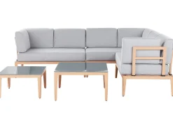 Set di divani angolari da giardino 6 posti RIMA III Lato Sinistro Modulare Metallo Grigio