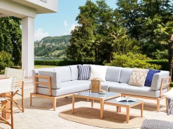 Set di divani angolari da giardino 6 posti RIMA III Lato Sinistro Modulare Metallo Grigio