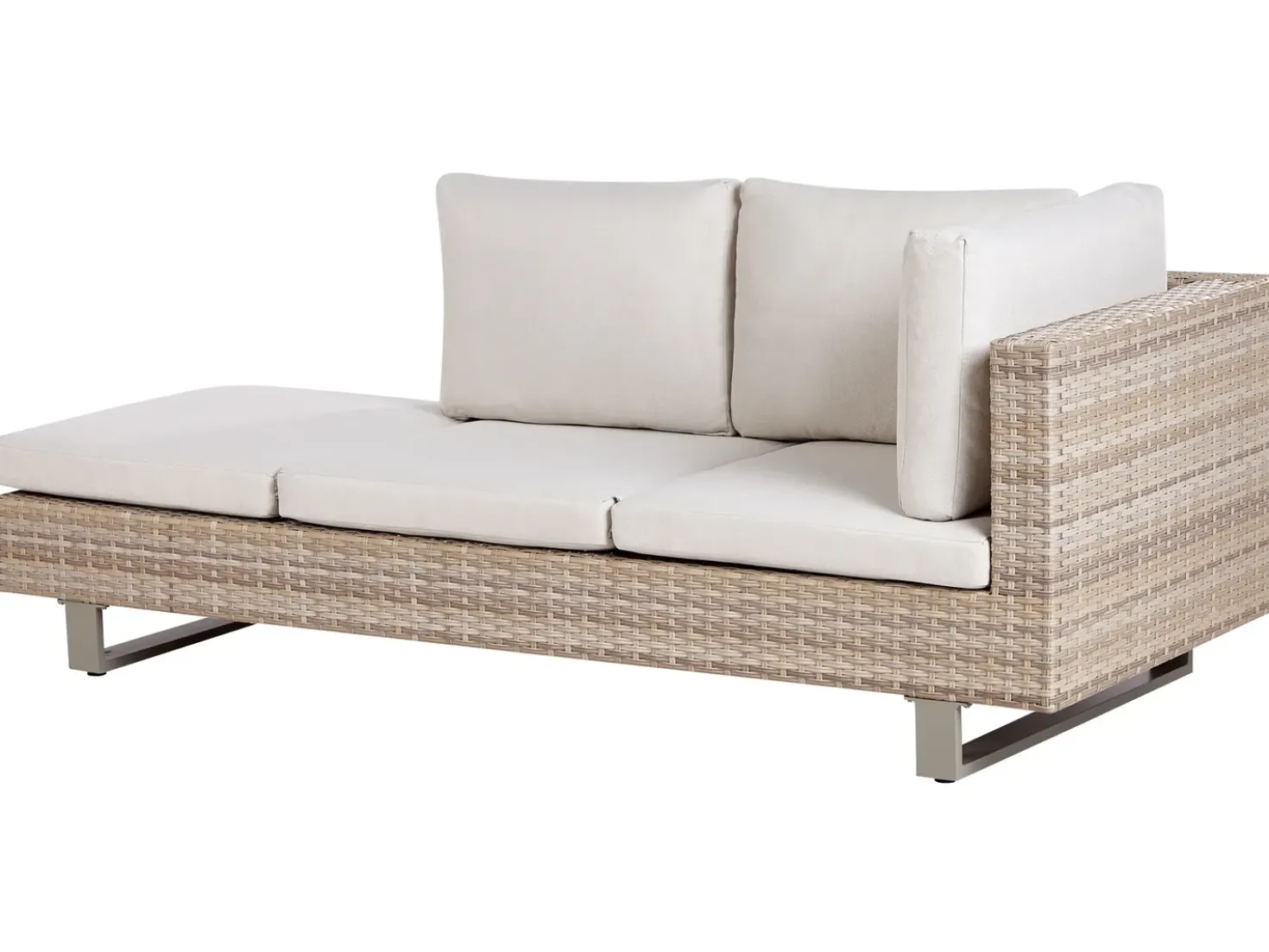 Set di divani angolari da giardino 5 posti LANCIANO Lato destro Rattan sintetico (PE) Bianco sporco