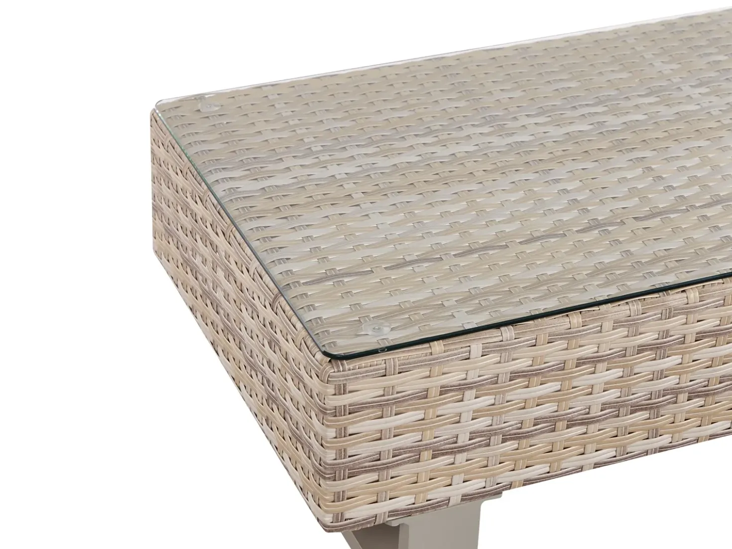 Set di divani angolari da giardino 5 posti LANCIANO Lato destro Rattan sintetico (PE) Bianco sporco