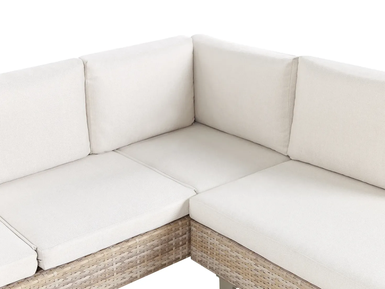 Set di divani angolari da giardino 5 posti LANCIANO Lato destro Rattan sintetico (PE) Bianco sporco