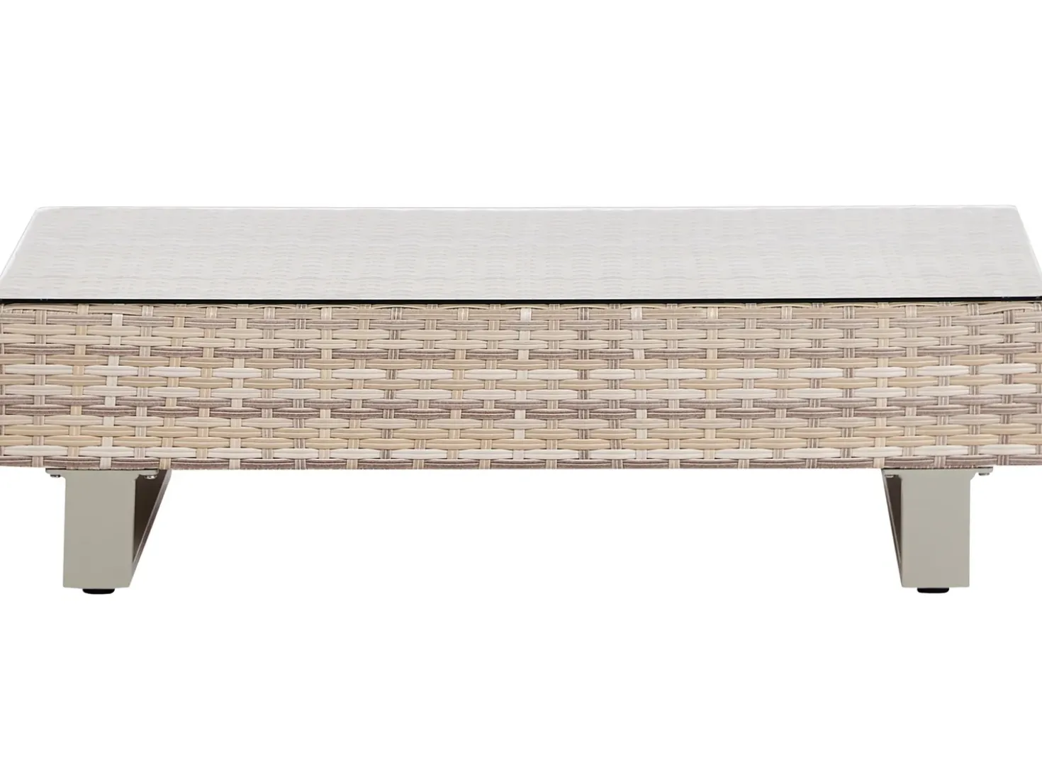 Set di divani angolari da giardino 5 posti LANCIANO Lato destro Rattan sintetico (PE) Bianco sporco