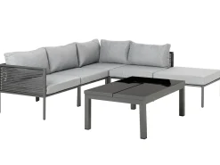 Set di divani angolari da giardino 6 posti FORANO Metallo Grigio