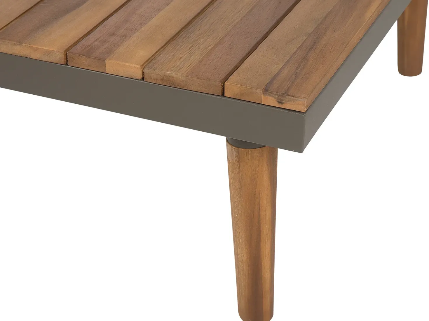 Set di divani angolari da giardino 5 posti CORATO Legno d'acacia Grigio