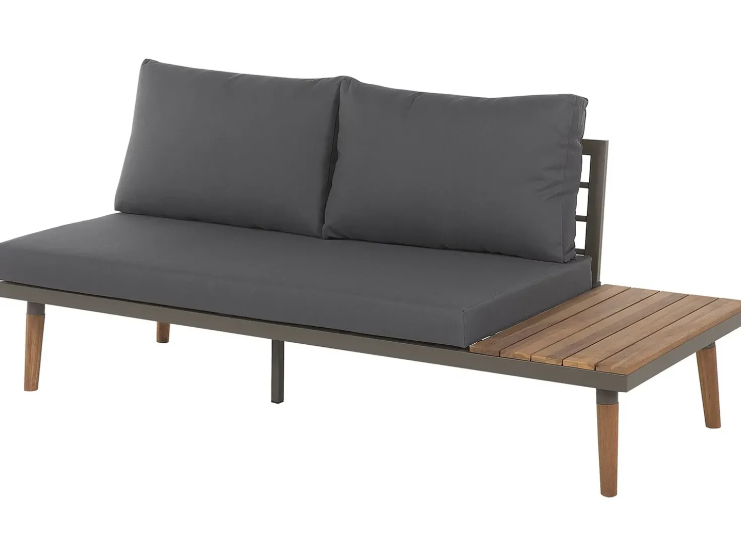 Set di divani angolari da giardino 5 posti CORATO Legno d'acacia Grigio