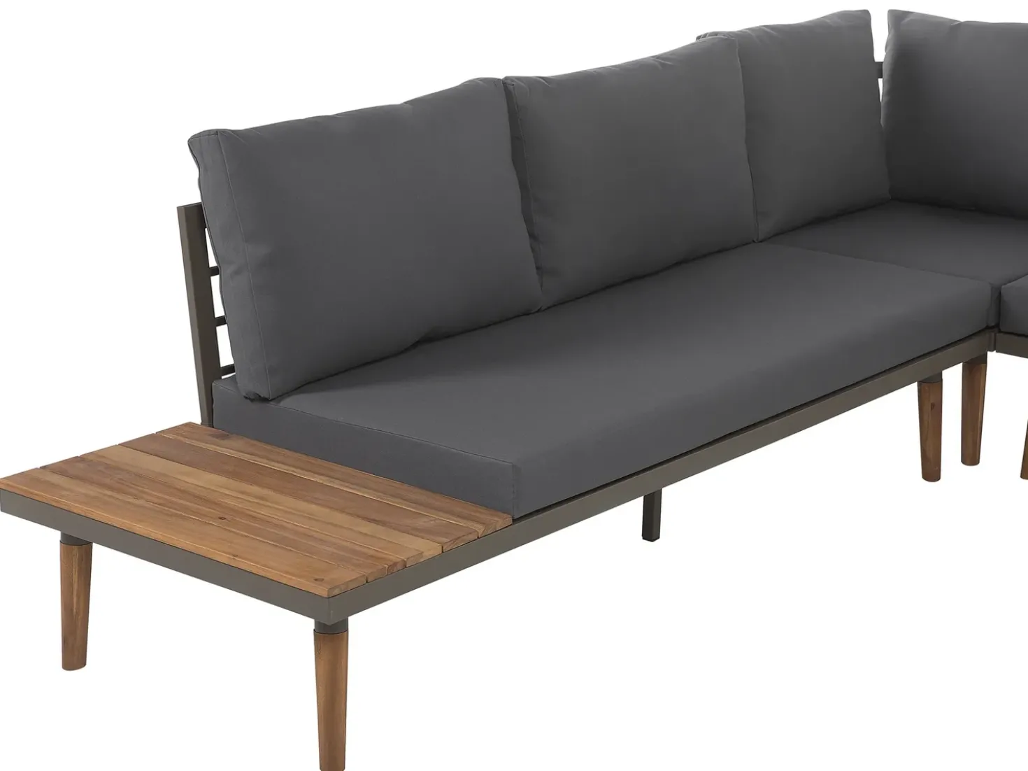 Set di divani angolari da giardino 5 posti CORATO Legno d'acacia Grigio