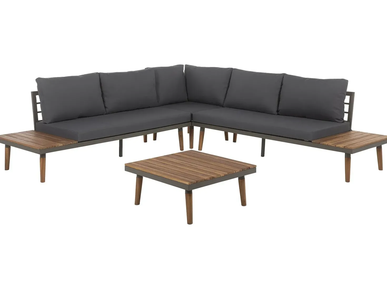 Set di divani angolari da giardino 5 posti CORATO Legno d'acacia Grigio
