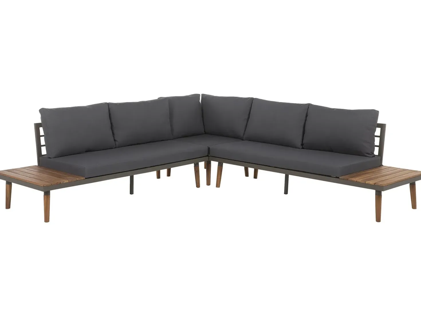 Set di divani angolari da giardino 5 posti CORATO Legno d'acacia Grigio