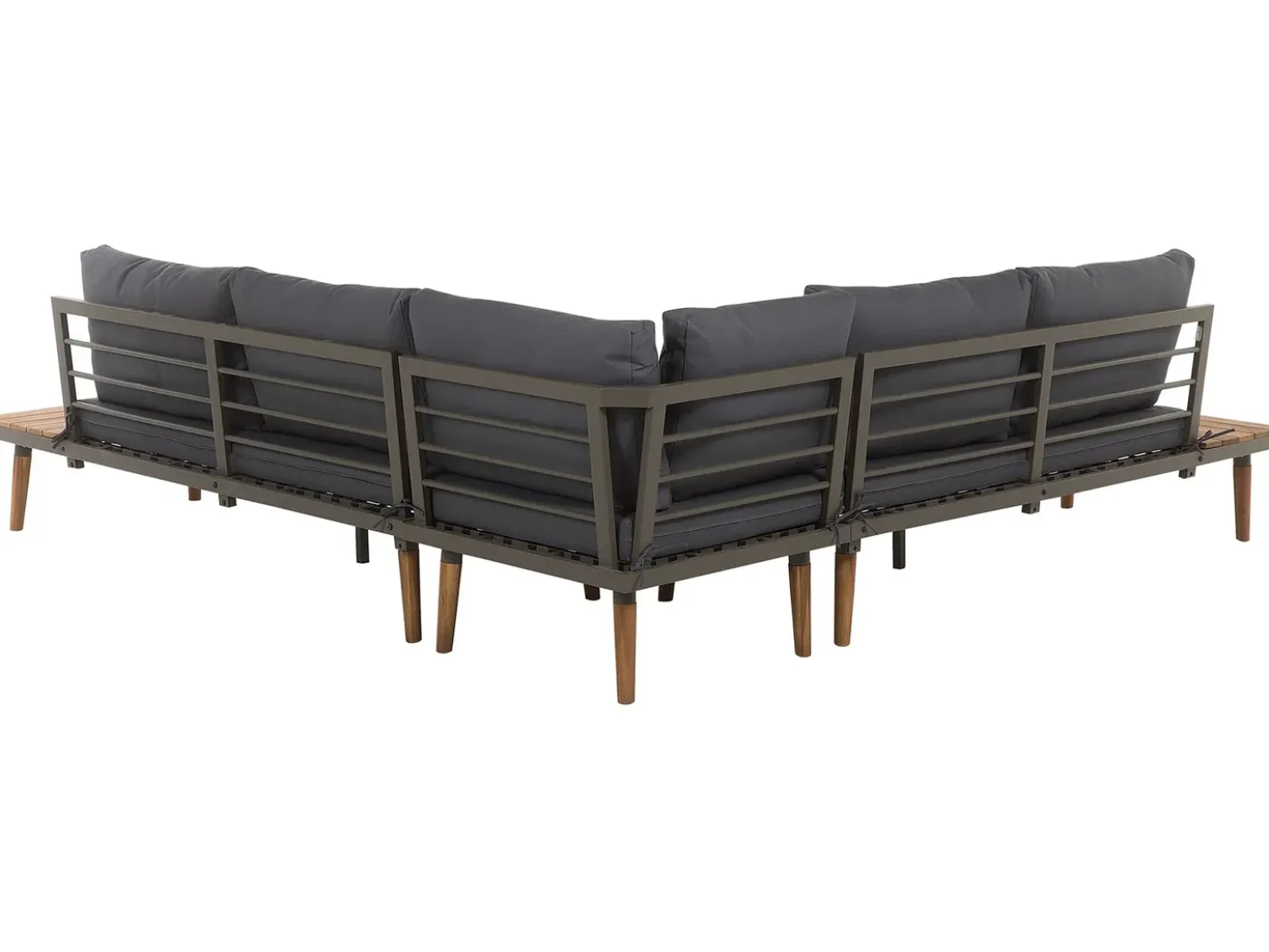 Set di divani angolari da giardino 5 posti CORATO Legno d'acacia Grigio