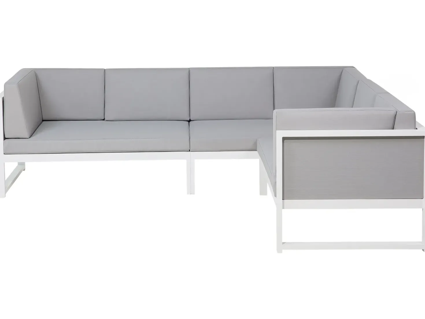 Set di divani angolari da giardino 6 posti CASTELLA Lato Sinistro Metallo Grigio