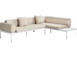 Set di divani angolari da giardino 5 posti RASIGLIA Lato Sinistro Metallo Beige