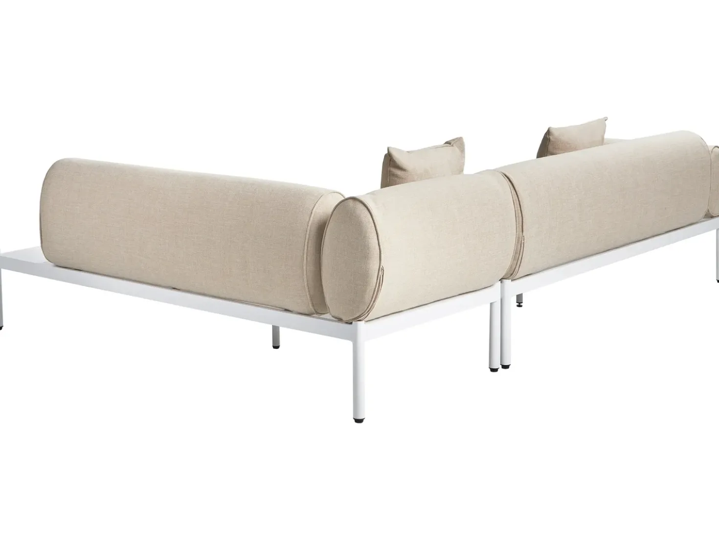 Set di divani angolari da giardino 5 posti RASIGLIA Lato Sinistro Metallo Beige