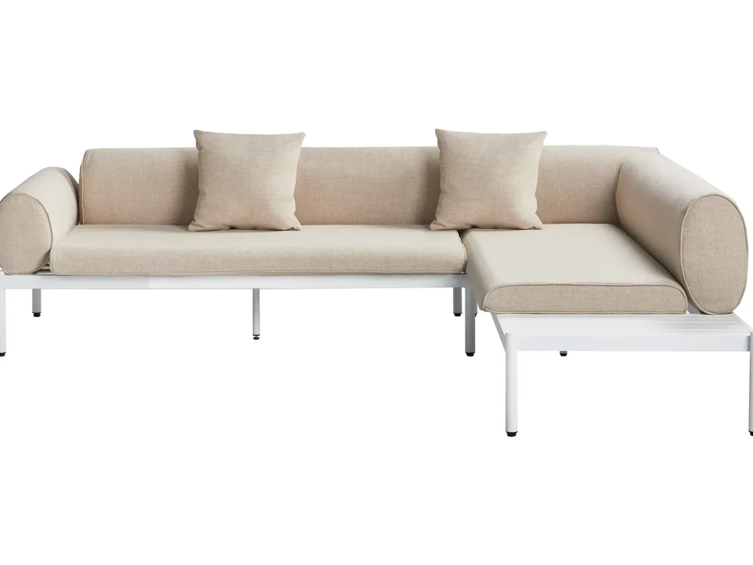 Set di divani angolari da giardino 5 posti RASIGLIA Lato Sinistro Metallo Beige
