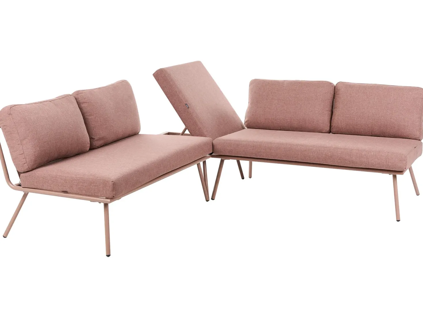 Set di divani angolari da giardino 4 posti CACCAMO Marrone
