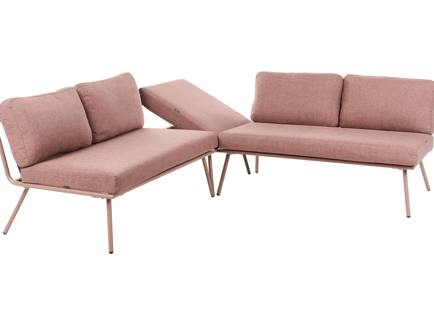 Set di divani angolari da giardino 4 posti CACCAMO Marrone