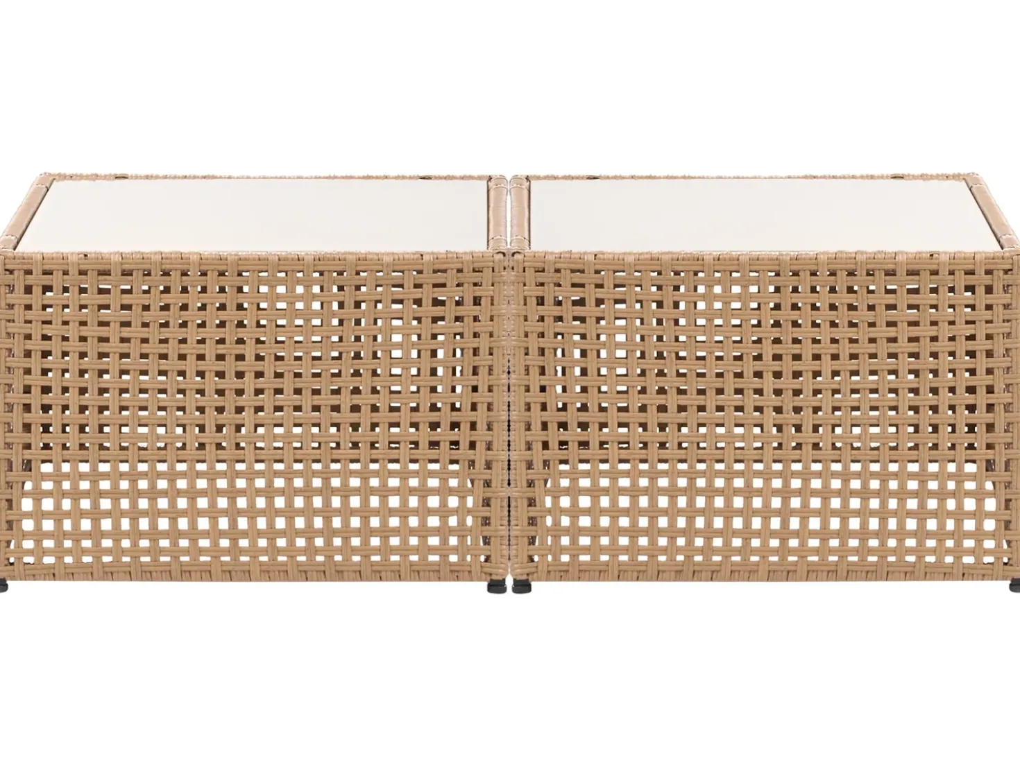 Set di divani angolari da giardino 6 posti OMEGANA Modulare Rattan sintetico (PE) Beige chiaro