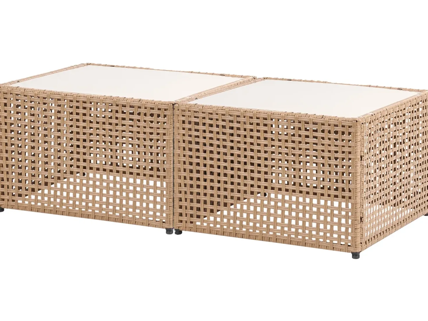 Set di divani angolari da giardino 6 posti OMEGANA Modulare Rattan sintetico (PE) Beige chiaro