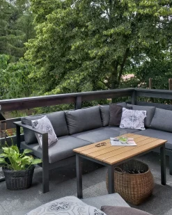 Set di divani angolari da giardino 5 posti MESSINA Lato Sinistro Metallo Nero