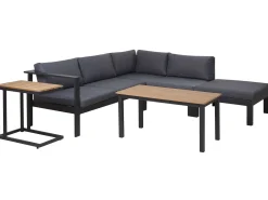 Set di divani angolari da giardino 5 posti MESSINA Lato Sinistro Metallo Nero