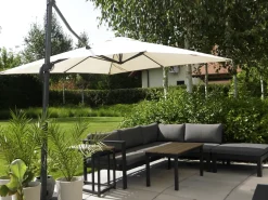 Set di divani angolari da giardino 5 posti MESSINA Lato Sinistro Metallo Nero