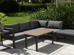 Set di divani angolari da giardino 5 posti MESSINA Lato Sinistro Metallo Nero