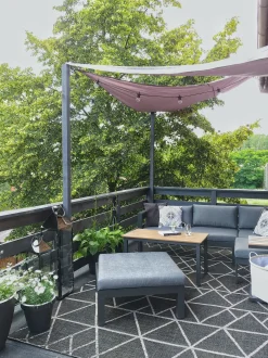 Set di divani angolari da giardino 5 posti MESSINA Lato Sinistro Metallo Nero