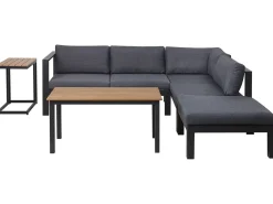 Set di divani angolari da giardino 5 posti MESSINA Lato Sinistro Metallo Nero